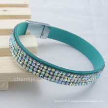 Bracelet en strass Chaton bracelet en cristal chromé avec boucle en aimant